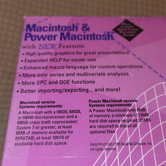 MINITAB Statistical Software Release 10Xtra for Macintosh & Power Macintosh NEW! - Picture 5 of 8